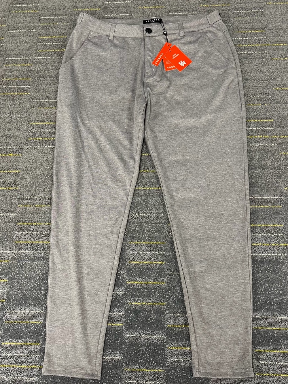 NWT YoungLA 614 Dapper Dress Pants Men's 38x32 Grey Athleisure Preppy Stretch